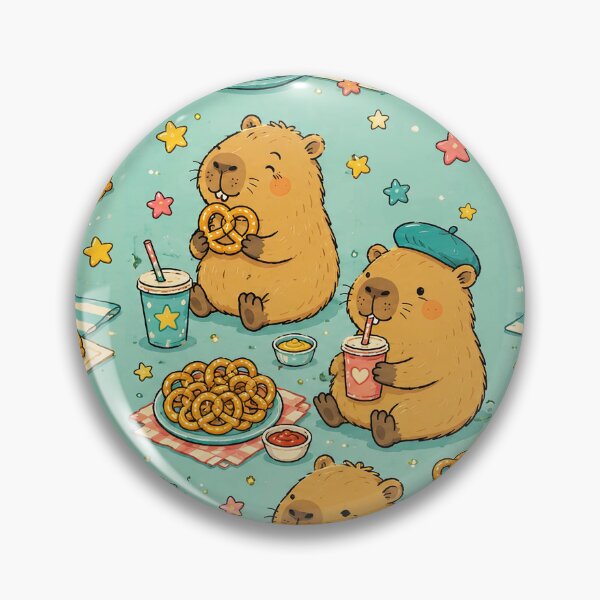 Item preview, Capybara Pretzel Snack Pattern designed and sold by Soft Berry Studio.