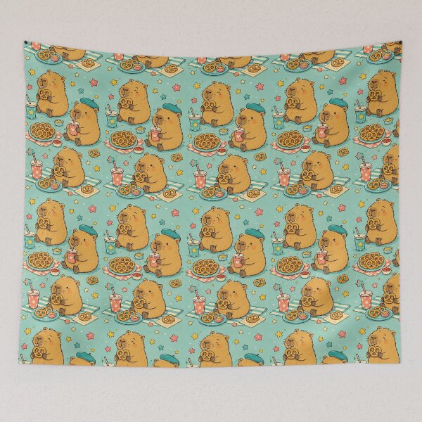 Item preview, Capybara Pretzel Snack Pattern designed and sold by Soft Berry Studio.