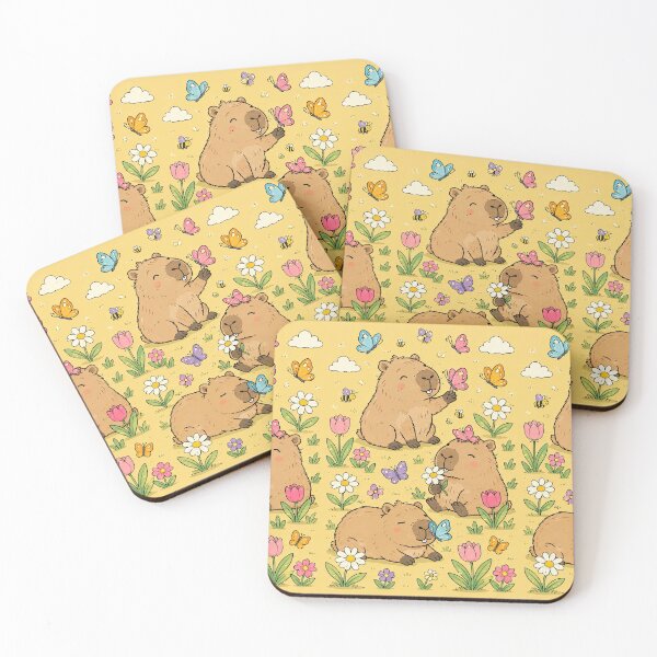 Item preview, Capybara Butterfly Garden Pattern designed and sold by Soft Berry Studio.