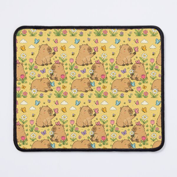 Item preview, Capybara Butterfly Garden Pattern designed and sold by Soft Berry Studio.