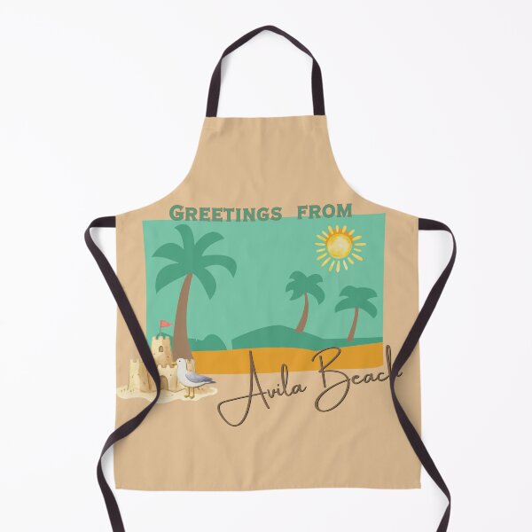Item preview, Greetings from Avila Beach Postcard Design | California Coast Retro Beach Art designed and sold by DonnaRaine.