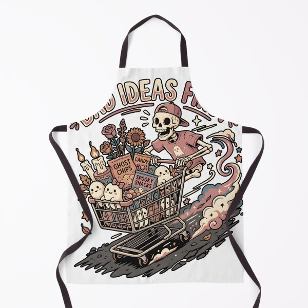 Item preview, Skeleton Shopping Cart Ghost Chips Spooky Snacks Bad Ideas First Retro Graphic designed and sold by MisteryDesigner.