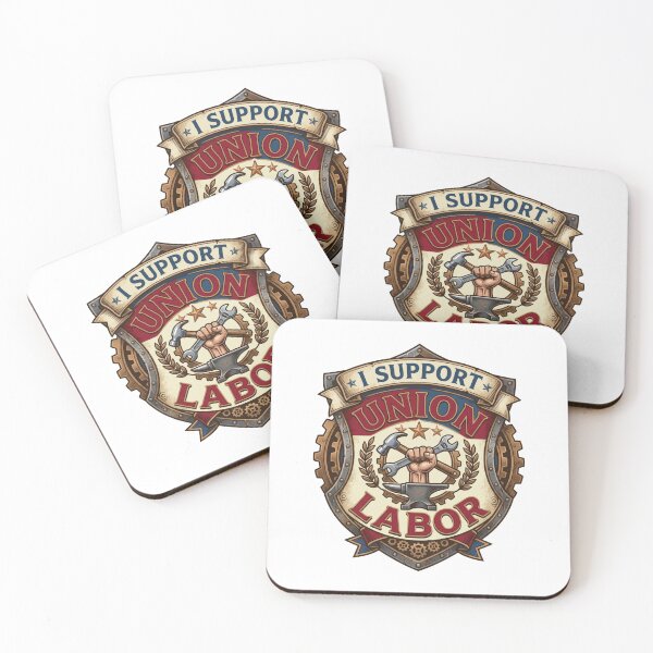 Item preview, Union Labor Gift Shirt - I Support Union Vintage Badge Tee designed and sold by relso.