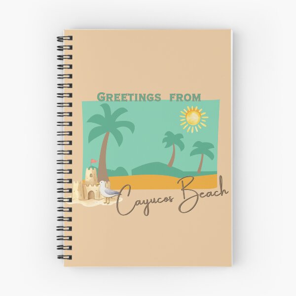 Item preview, Greetings from Cayucos Beach Postcard Design | Vintage California Beach Town Art designed and sold by DonnaRaine.