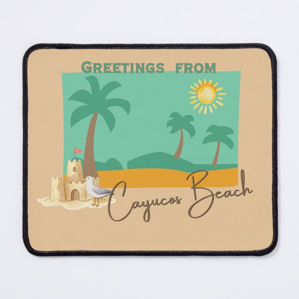 Item preview, Greetings from Cayucos Beach Postcard Design | Vintage California Beach Town Art designed and sold by DonnaRaine.