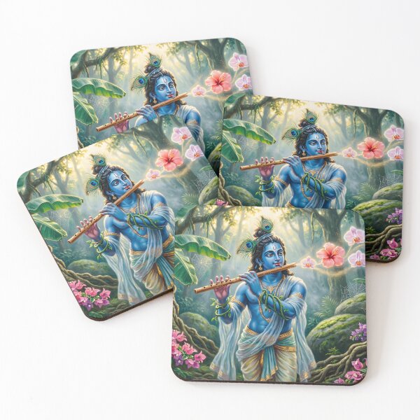 Item preview, Krishna Flute Art — Mystical Spiritual Illustration designed and sold by Schoenenwald — Art Japonais, Zen & Nature.