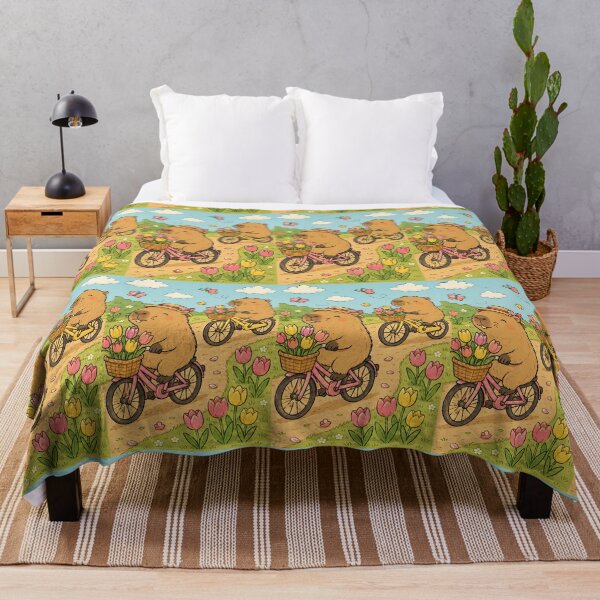 Item preview, Capybara Tulip Bicycle Pattern designed and sold by Soft Berry Studio.