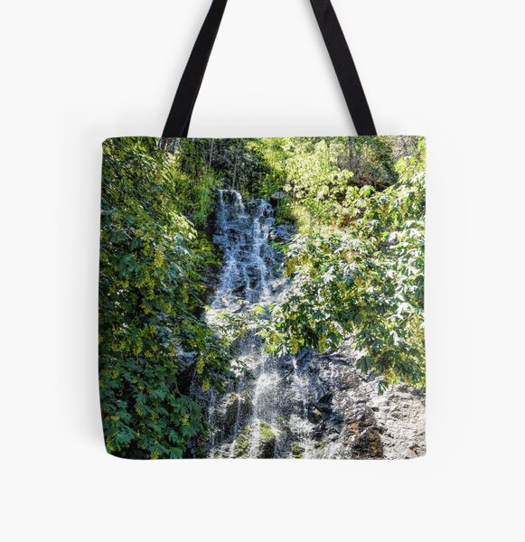 Bridal Veil Falls in Green All Over Print Tote Bag