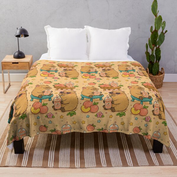 Item preview, Capybara Peach Smoothie Pattern designed and sold by Soft Berry Studio.