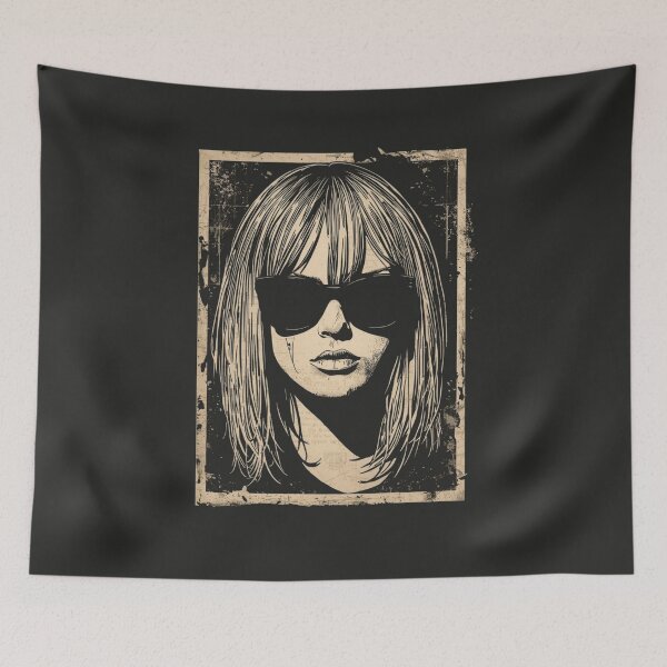 Item preview, Indie Sleaze Grunge Girl Sunglasses Vintage Art designed and sold by ERODED SELF.