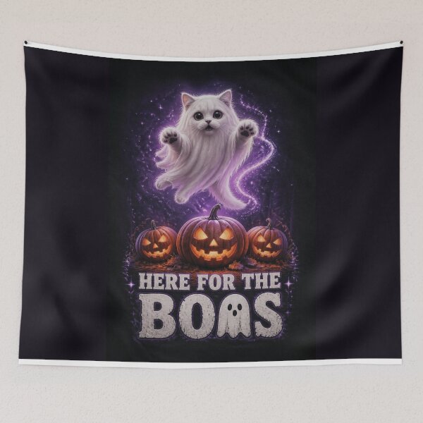 Item preview, Here For The Boos Ghost Cat Halloween designed and sold by Infinityspark.