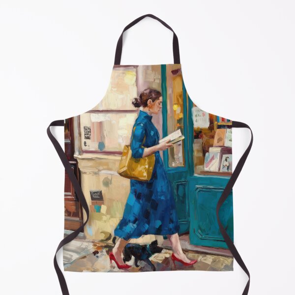 Item preview, Woman Reading Outside a Parisian Bookshop, Impressionist Painting designed and sold by CARRAANN.