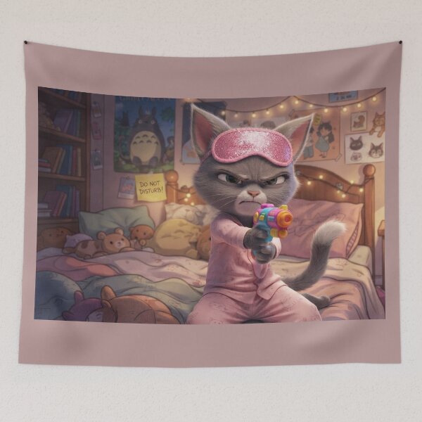 Item preview, Do Not Disturb Funny Angry Cat Cartoon Art designed and sold by AfresStudio.