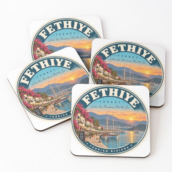 Item preview, Fethiye Turkey Vintage Travel Badge – Turkish Riviera Retro Souvenir designed and sold by DreamPaw Studio.