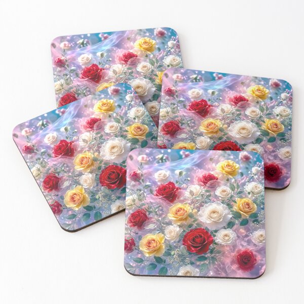 Item preview, Iridescent Silk Roses – Holographic Dream Floral Art designed and sold by fantasystyleiom.