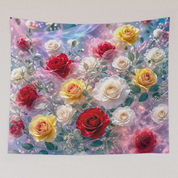 Item preview, Iridescent Silk Roses – Holographic Dream Floral Art designed and sold by fantasystyleiom.