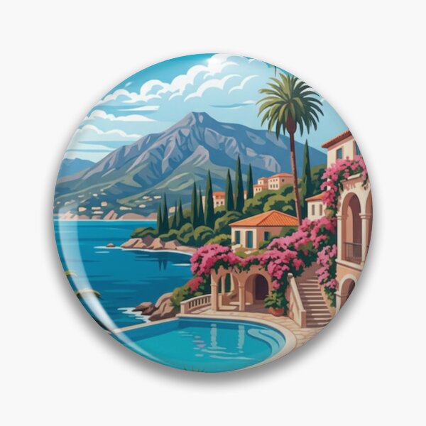 Item preview, Marbella Spain Original Custom Vintage Poster Wall Art Design Pillow Gift designed and sold by Cool Robot Bro..