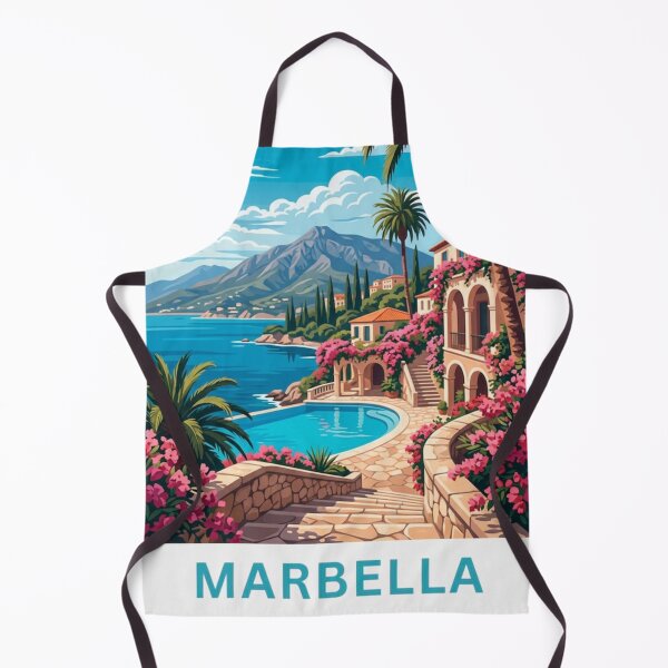 Item preview, Marbella Spain Original Custom Vintage Poster Wall Art Design Pillow Gift designed and sold by Cool Robot Bro..