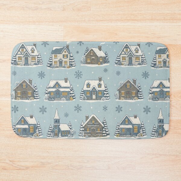Item preview, Snowy Village - Vintage Seamless Christmas Pattern designed and sold by inkaylindesign.