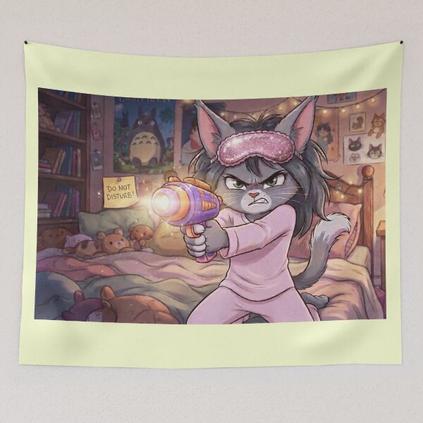 Item preview, Funny Angry Cat Close Up Portrait Do Not Disturb Art designed and sold by AfresStudio.