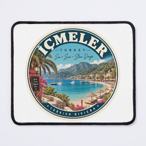 Item preview, Icmeler Turkey Vintage Travel Badge – Turkish Riviera Retro Souvenir designed and sold by DreamPaw Studio.