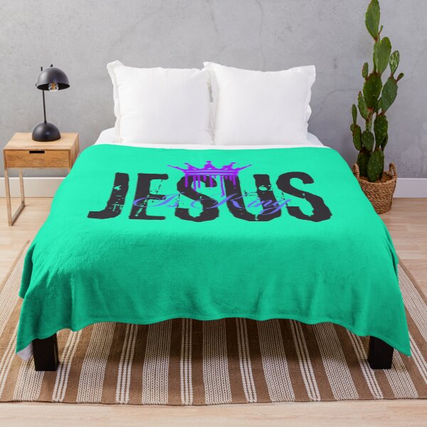 Item preview, Jesus Is King - Christian Inspiring Community Word - Unique Gifts Green designed and sold by Doiemacreations.