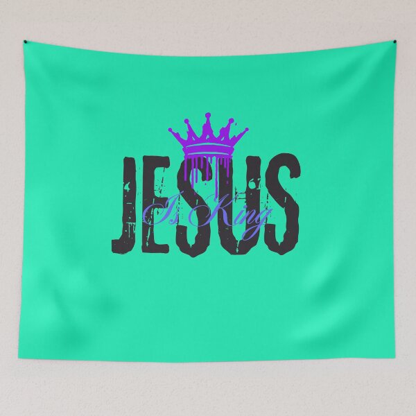 Item preview,  Jesus Is King - Christian Inspiring Community Word  - Unique Gifts Green designed and sold by Doiemacreations.