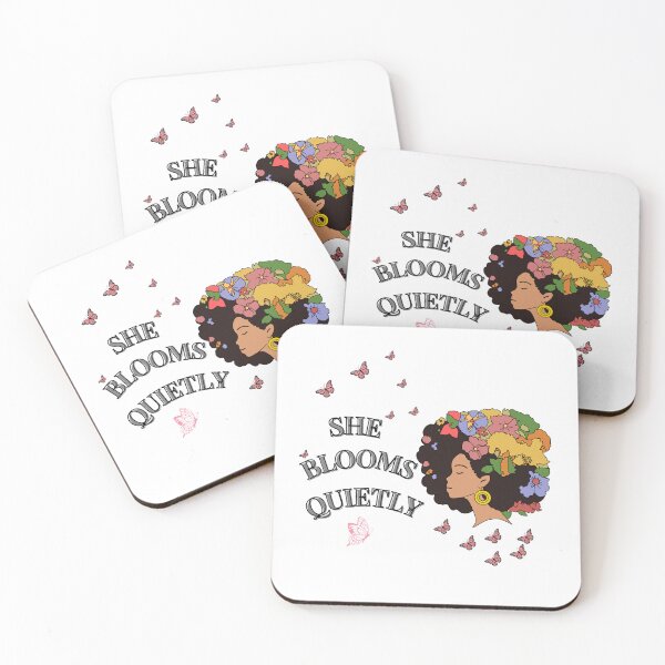 Item preview, She Blooms Quietly - Black Woman Feminine Growth & Empowerment  designed and sold by MissLotusStudio.