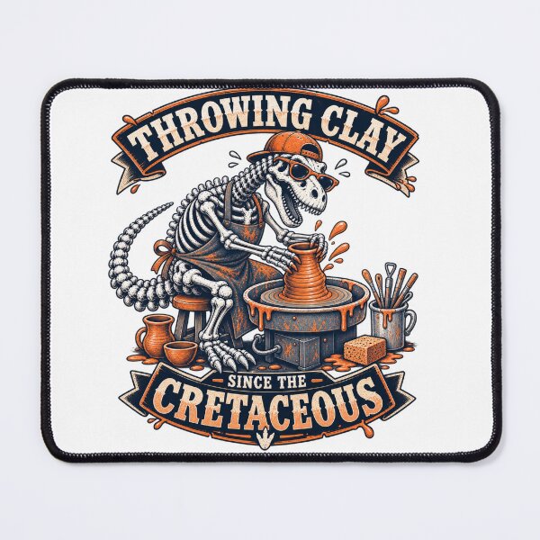 Item preview, Throwing Clay Since The Cretaceous Funny Pottery Dinosaur Skeleton designed and sold by zhivago1980.