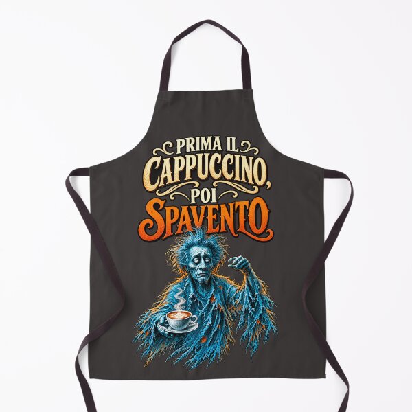 Artikelvorschau, Prima il Cappuccino, Poi Spavento – italienischer Halloween-Kaffeegeist entworfen und verkauft von The Kawaii Forge.