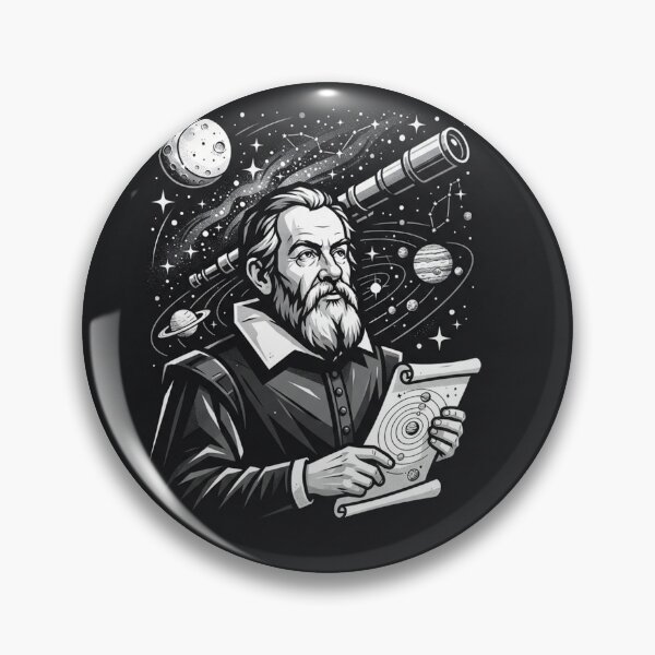 Item preview, Galileo Galilei Stargazing Space Explorer Portrait designed and sold by Owcomm.