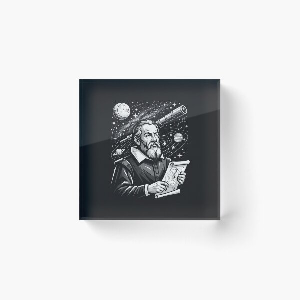 Item preview, Galileo Galilei Stargazing Space Explorer Portrait designed and sold by Owcomm.