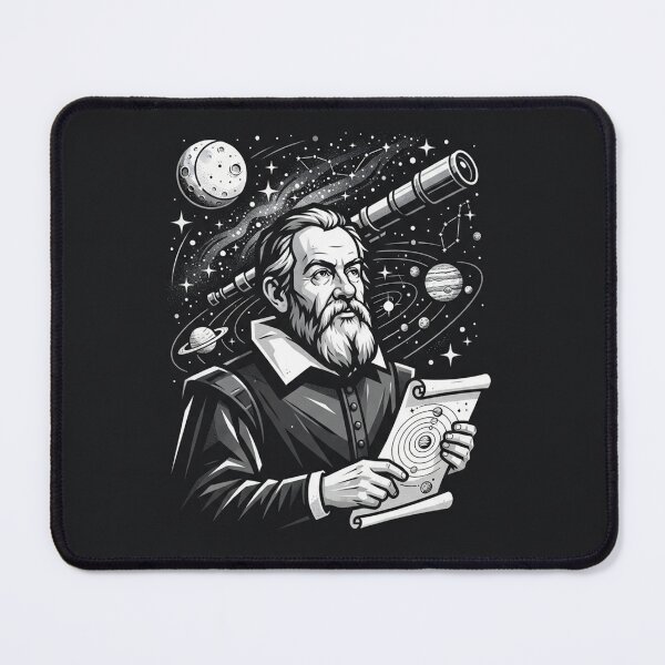 Item preview, Galileo Galilei Stargazing Space Explorer Portrait designed and sold by Owcomm.