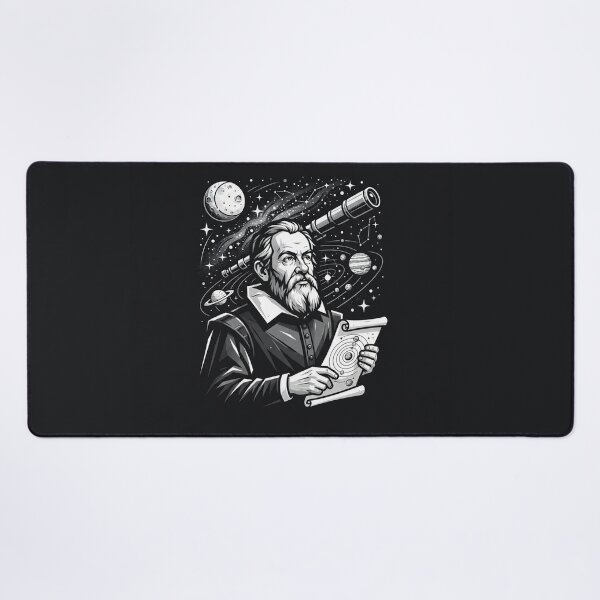 Item preview, Galileo Galilei Stargazing Space Explorer Portrait designed and sold by Owcomm.