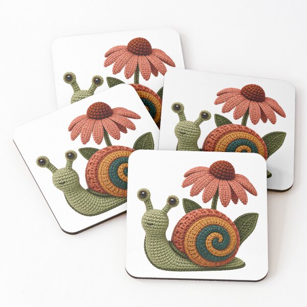 Item preview, Crochet Garden Snail with Wildflower – Cottagecore Yarn Art designed and sold by Digital Culture Studio.