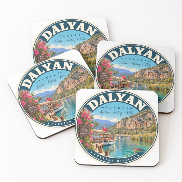 Item preview, Dalyan Turkey Vintage Travel Badge – Lycian Coast Retro Souvenir designed and sold by DreamPaw Studio.