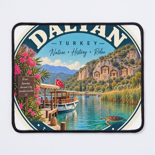 Item preview, Dalyan Turkey Vintage Travel Badge – Lycian Coast Retro Souvenir designed and sold by DreamPaw Studio.