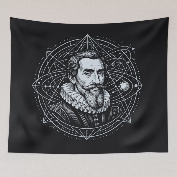 Item preview, Johannes Kepler Cosmic Astronomy Geometric Portrait designed and sold by Owcomm.