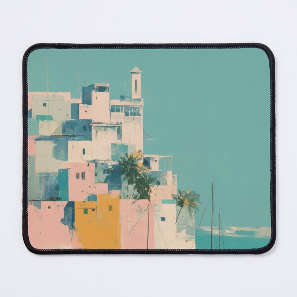 Item preview, Zanzibar – Pastel Coastal Village Travel Print, Tanzania designed and sold by MarkedArtPrints.