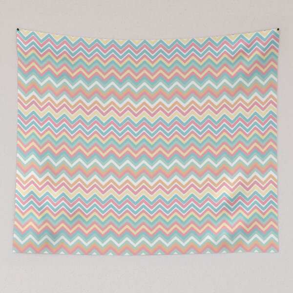Item preview, Colorful Pastel Rainbow Zig Zags Pattern, Retro Style designed and sold by Angela Dow.