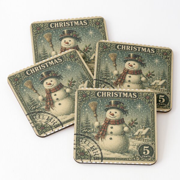 Item preview, Vintage Christmas Snowman Stamp designed and sold by Kenny8716.