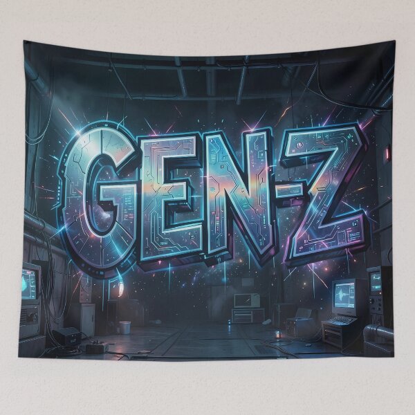 Item preview, Cyberpunk GEN-Z Futuristic 3D Graffiti Art designed and sold by HappyPrintCo.