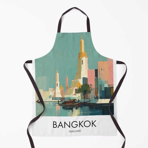 Item preview, Bangkok – Pastel Temple Skyline Travel Print, Thailand designed and sold by MarkedArtPrints.