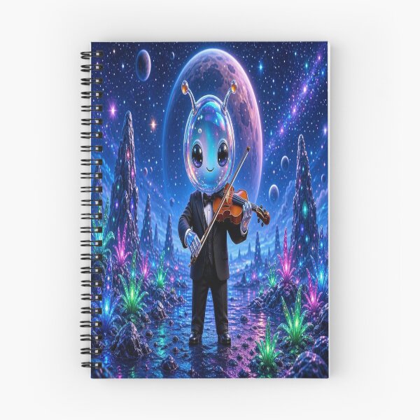Item preview, Cute Alien Medanix - Cosmic Violinist Playing in Galaxy designed and sold by Breezes-of-Ida.