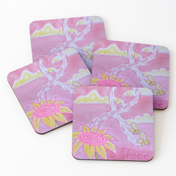 Item preview, Bees for Breast Cancer awareness painting designed and sold by ArtwithaFriend.