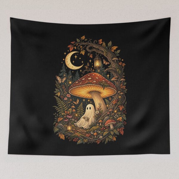 Item preview, Ghost Beneath the Giant Mushroom Forest Moon  designed and sold by SOUFIANE1991.