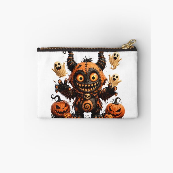 Item preview, Cute Scary Halloween Monster with Ghosts and Pumpkins designed and sold by ArtSpark Studio.