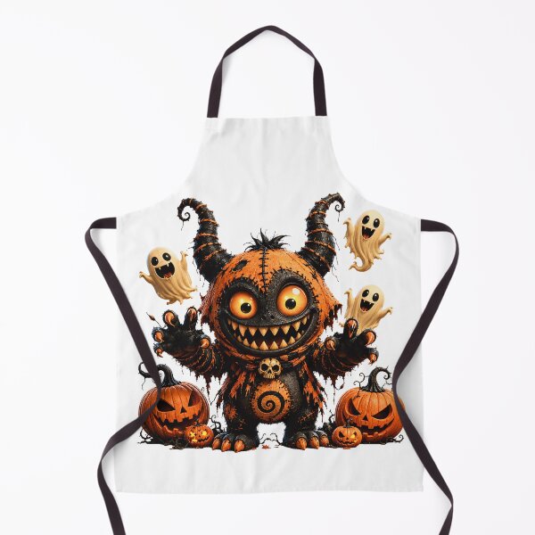 Item preview, Cute Scary Halloween Monster with Ghosts and Pumpkins designed and sold by ArtSpark Studio.