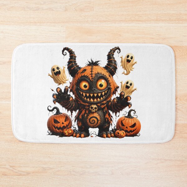 Item preview, Cute Scary Halloween Monster with Ghosts and Pumpkins designed and sold by ArtSpark Studio.