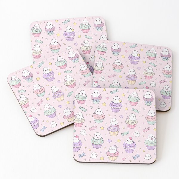 Item preview, Kawaii Ghost Cupcake Pattern designed and sold by Soft Berry Studio.